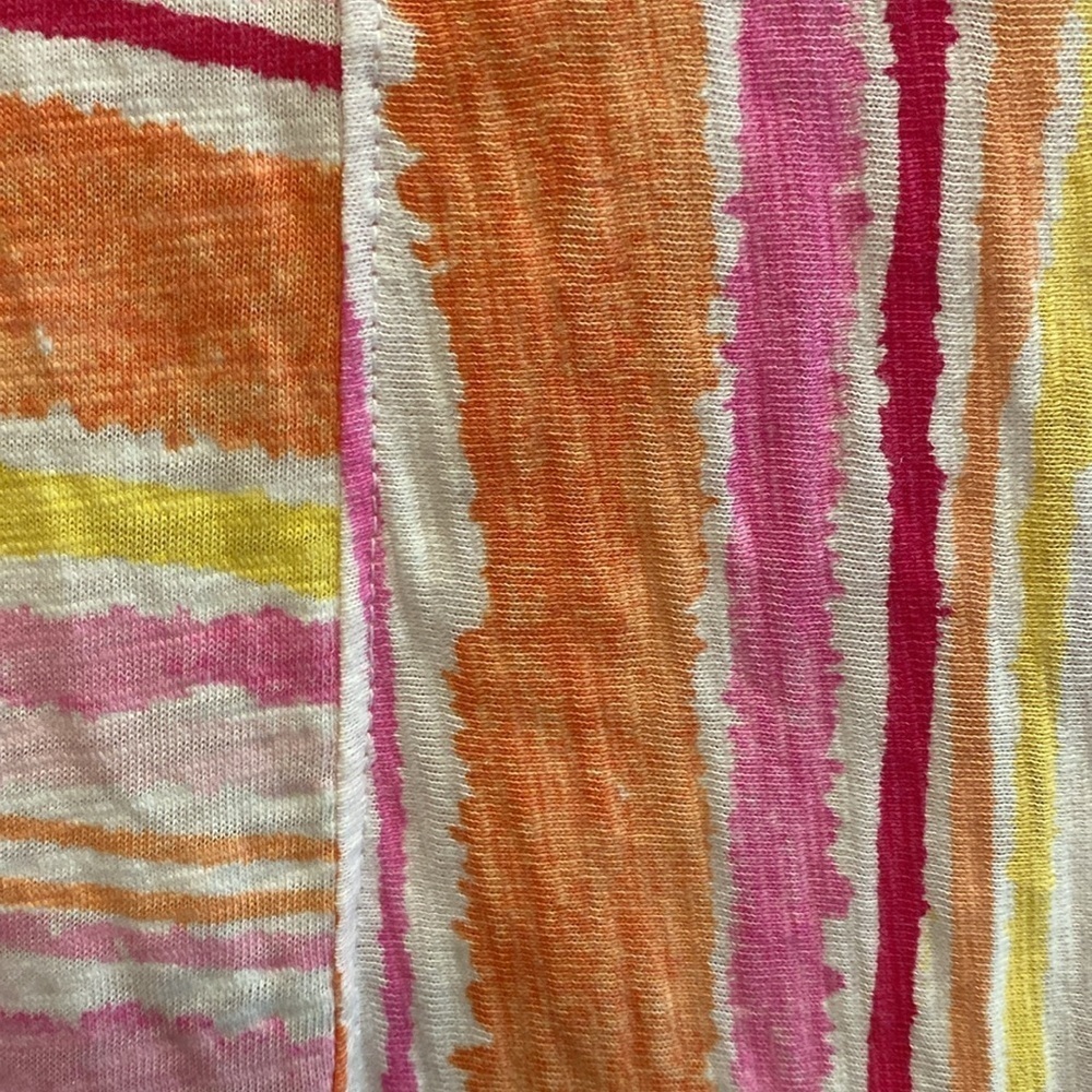 Escape by Habitat Cotton Key Hole Tank Dress Pink Yellow Orange Stripe Size M - Picture 3 of 7